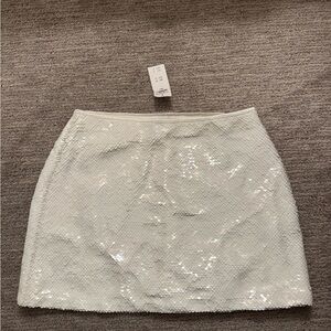White Sequin Abercrombie Skort